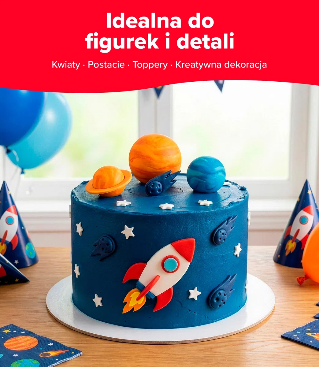 dekora – Masa cukrowa kolorowa Zestaw 6 kolorów - Fondant do tortów, elastyczna i łatwa w użyciu - Bez glutenu, Halal, Koszerna 600 g
