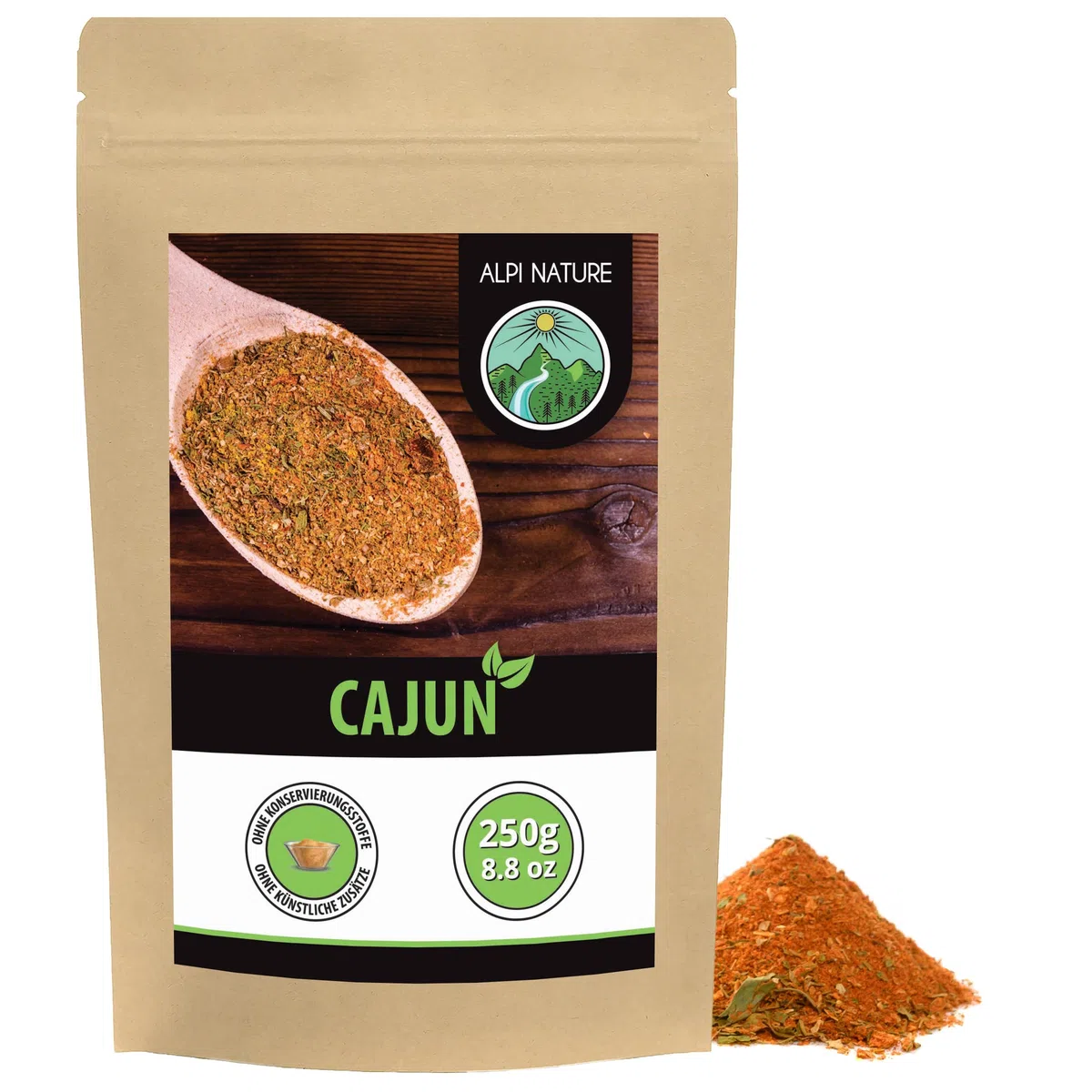 Alpi Nature Przyprawa Cajun 250g, Mieszanka Przypraw Cajun, Ostra Mieszanka do Gotowania, Przyprawy Indyjskie