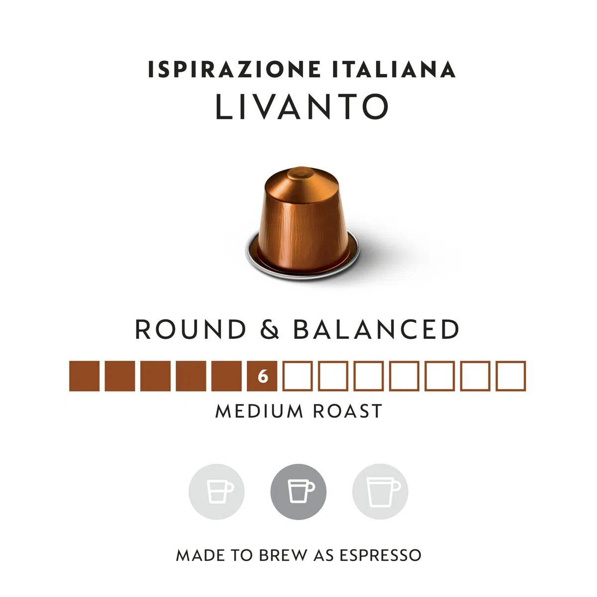 Nespresso Capsules Original Line, Livanto, średnia palona kawa espresso, 50 szt. kapsułek do kawy