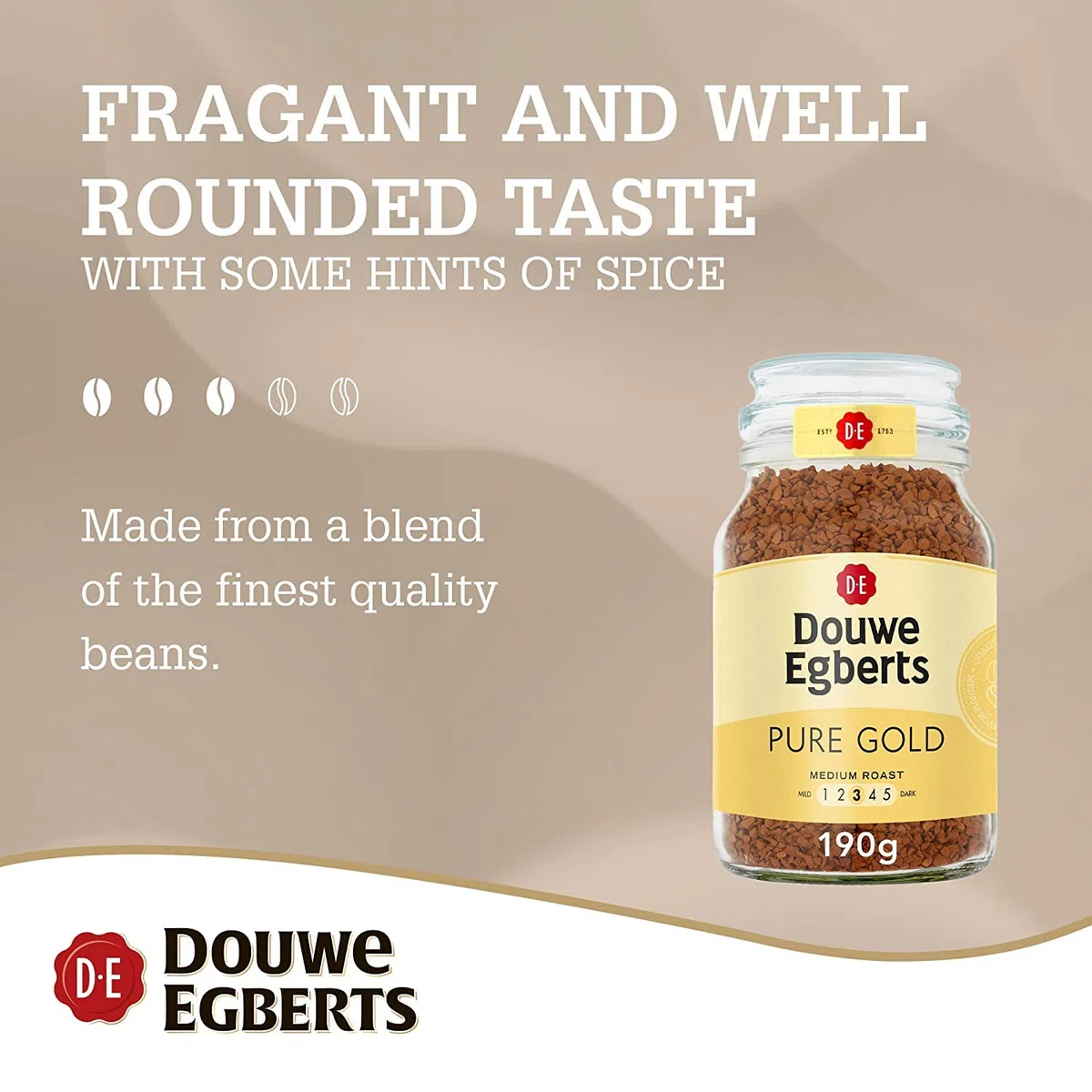Douwe Egberts Czyste złoto średnie pieczenie kawa (190 g) - opakowanie 2 szt.