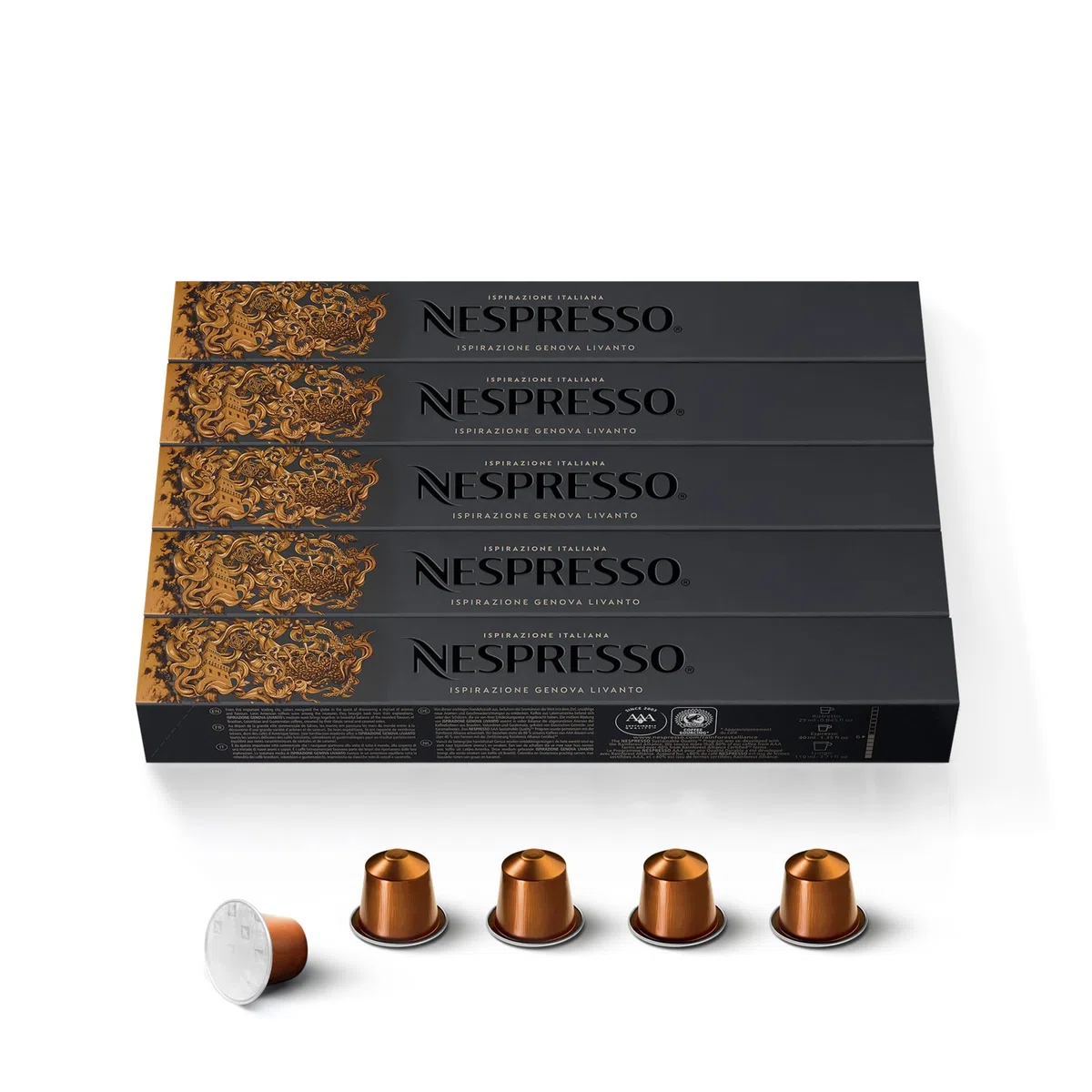 Nespresso Capsules Original Line, Livanto, średnia palona kawa espresso, 50 szt. kapsułek do kawy