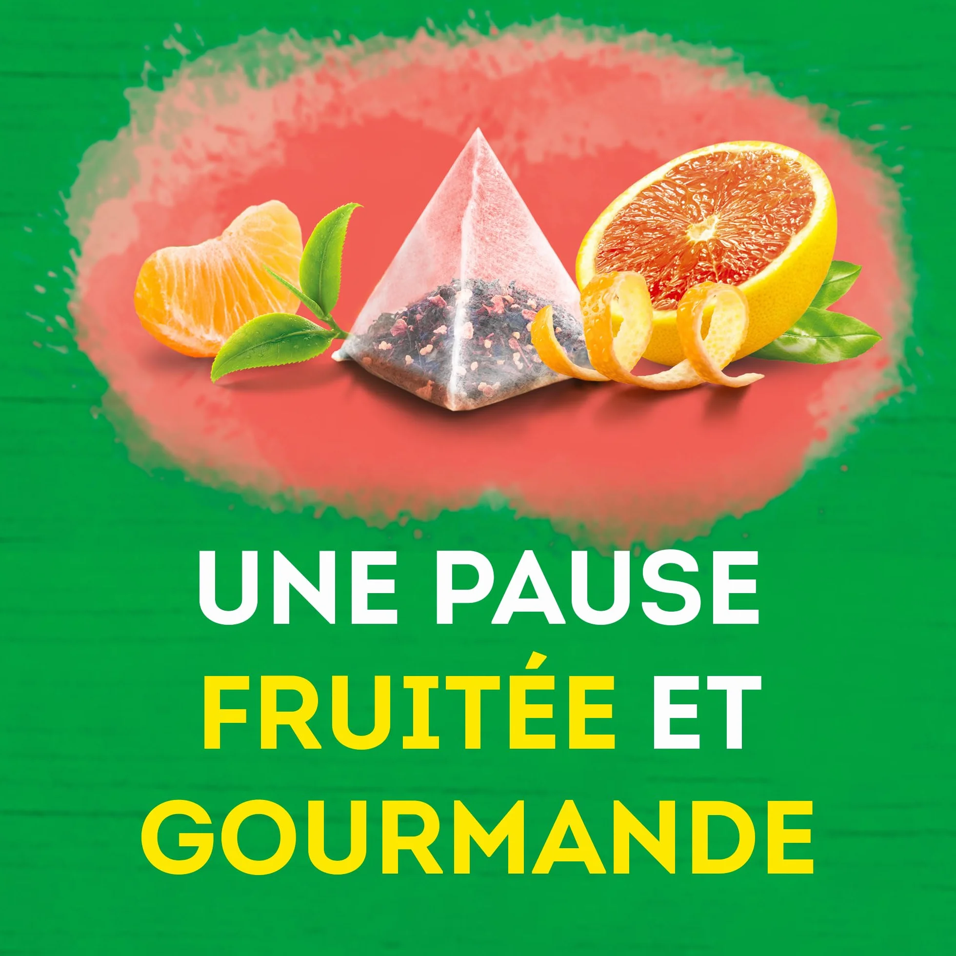 Lipton, Zielona herbata, aromatyzowana zielona herbata, napar na zimno lub na gorąco, smak grejpfruta i mandarynki, 100% naturalne składniki, 20 torebek piramidowych