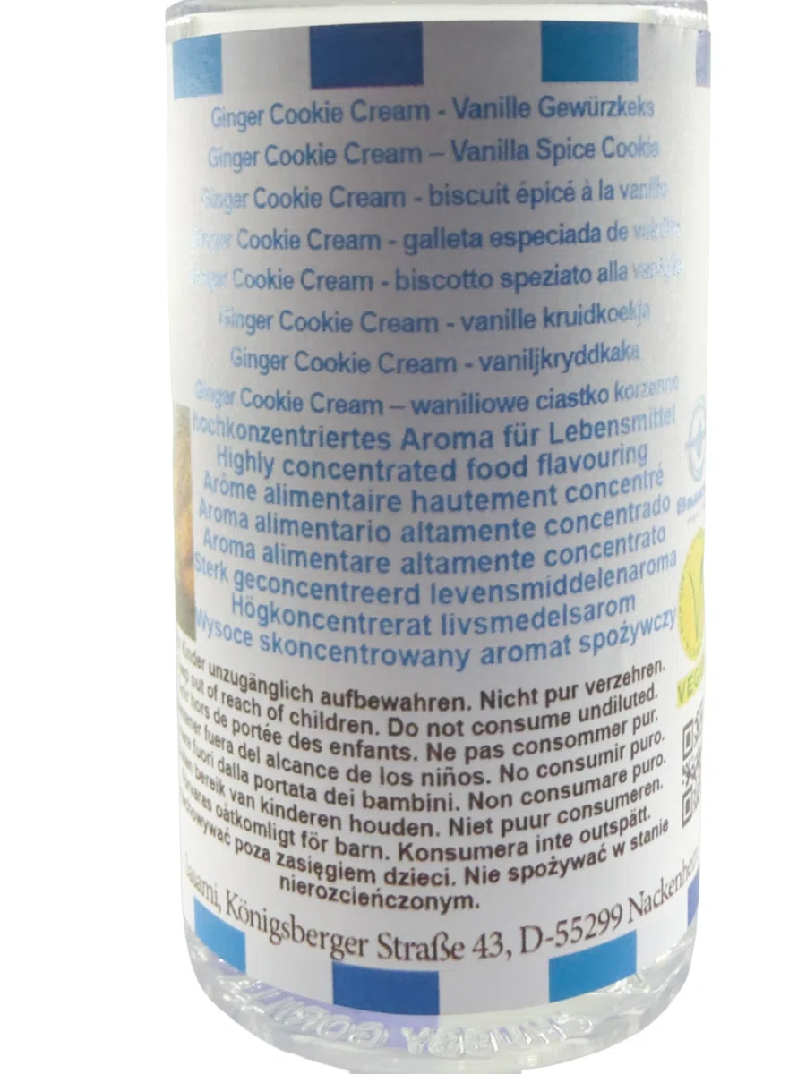 Ginger Cookie Cream – waniliowe ciastko korzenne aromat koncentrat – Wegański – Sasami – 100ml