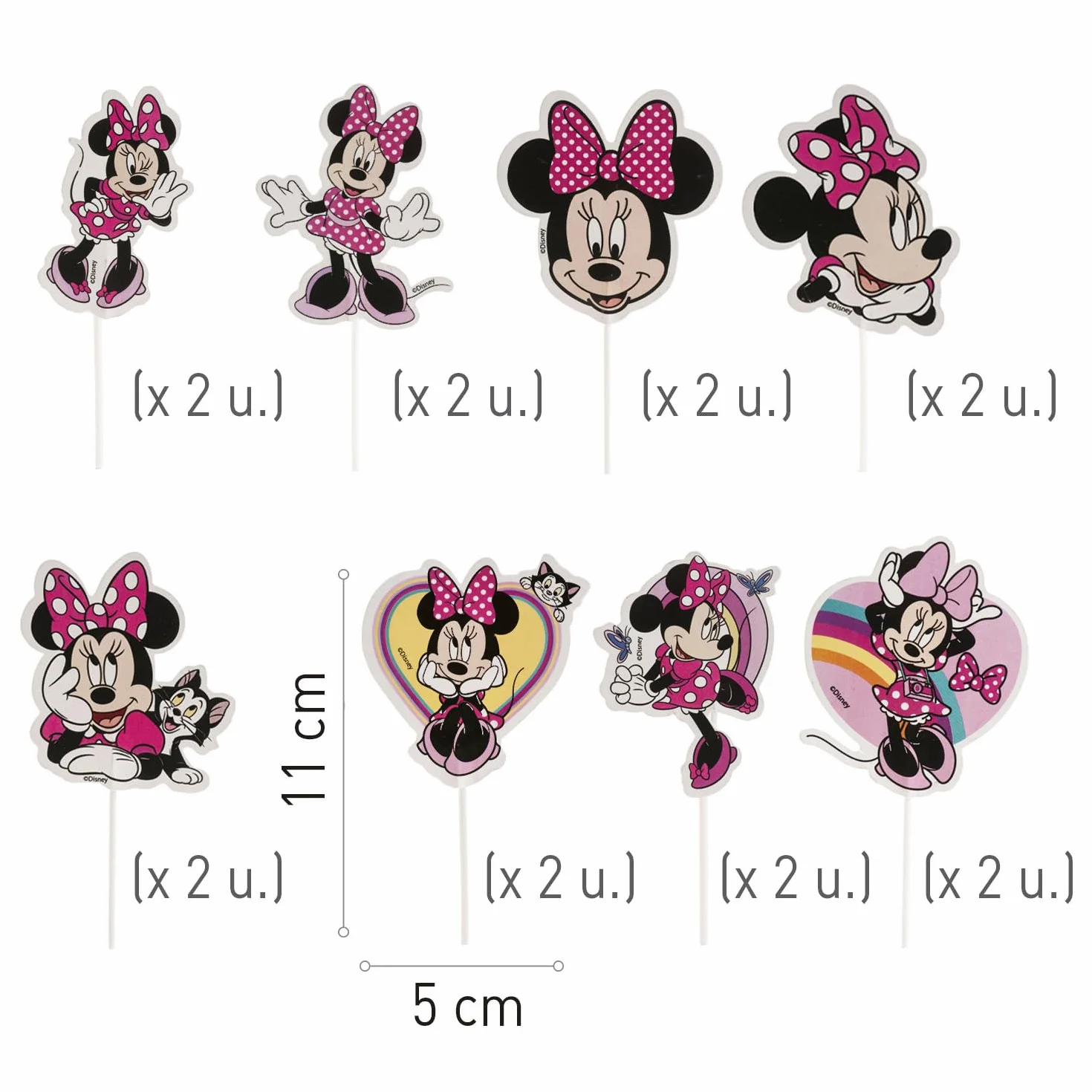 dekora - Zestaw do Robienia i Dekorowania Babeczek Myszki Minnie z Papieru - 8 Modeli 16 Jednostek