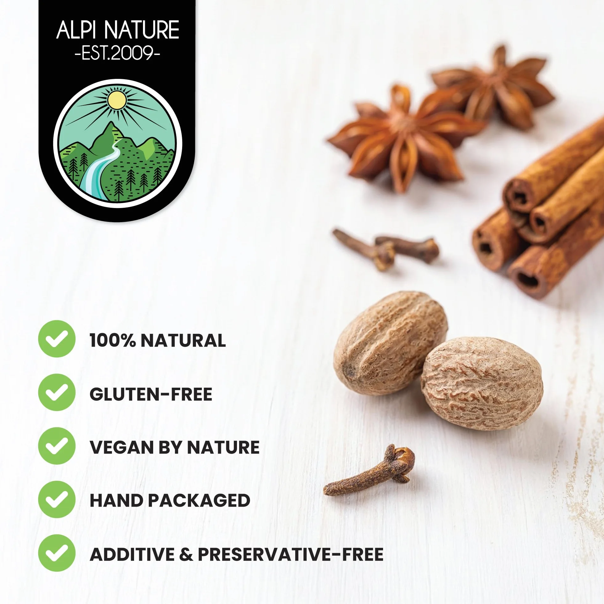 Alpi Nature Goździki Całe 125g, Suszone Całe Pąki Goździków, Przyprawa Goździki do Gotowania