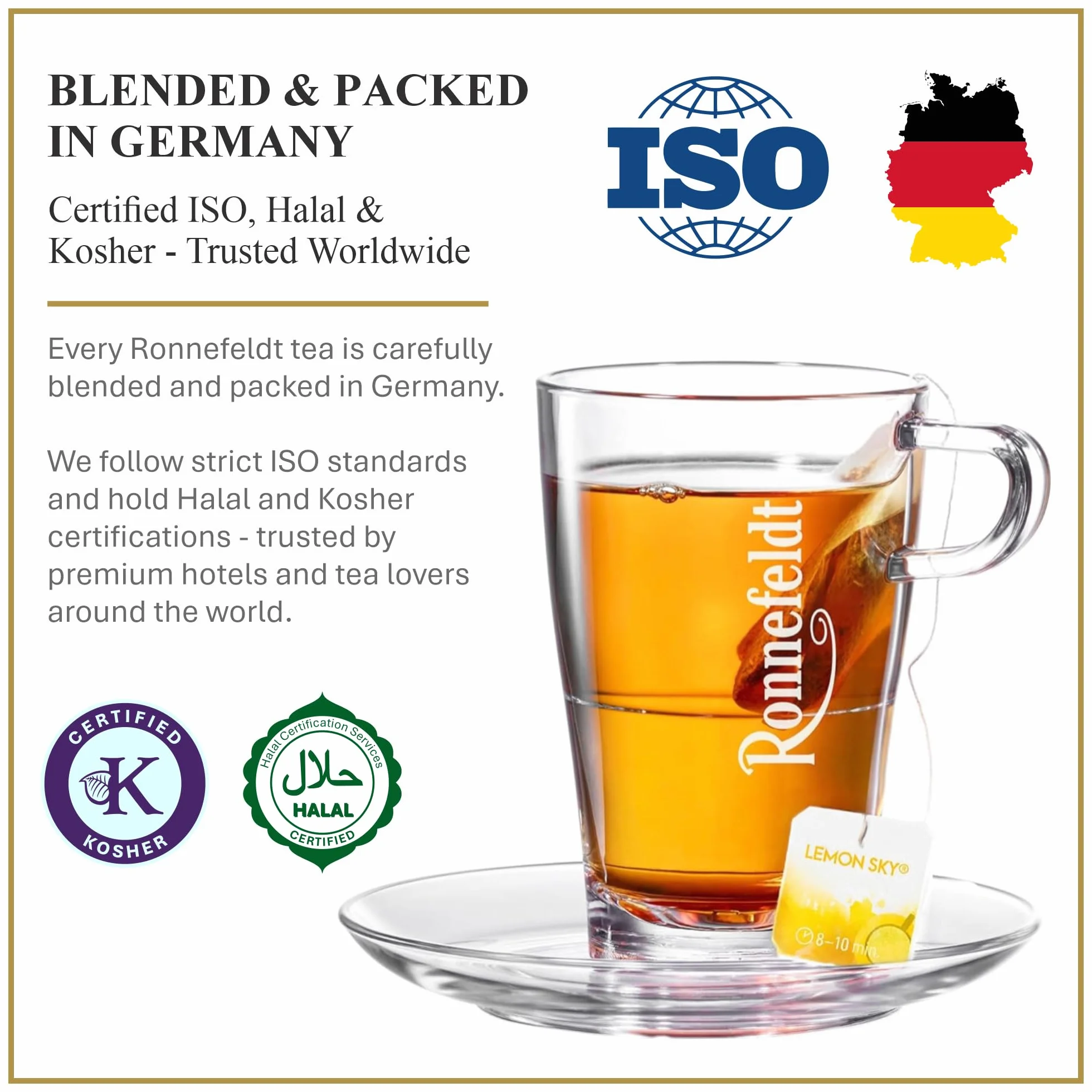 Ronnefeldt Teavelope Lemon Sky – owocowa herbata naparowa z wyraźnymi nutami cytryny – 25 torebek herbaty – bez kofeiny, pakowane pojedynczo