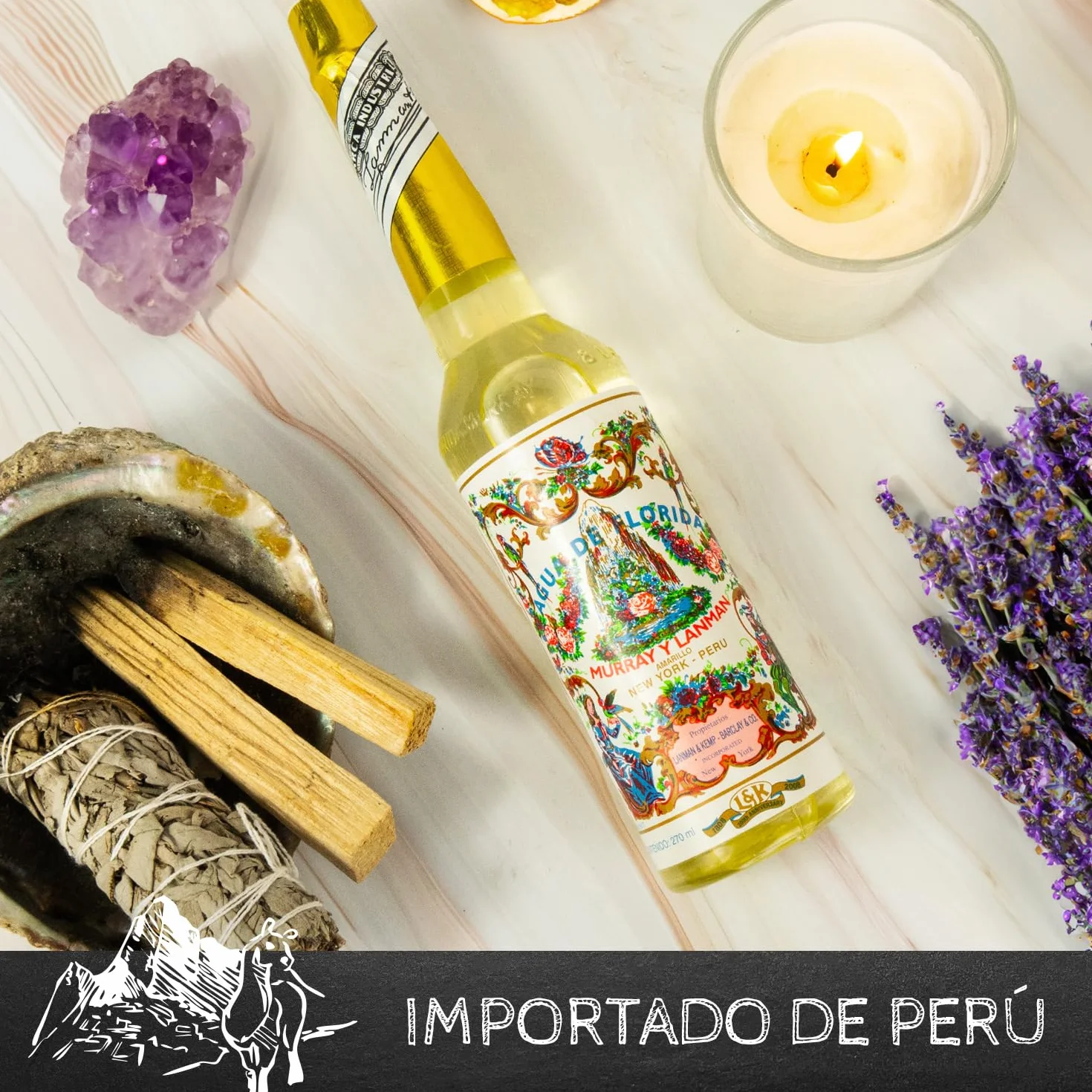 2 100% oryginalna woda z Peru Florida – butelki 270 ml do czyszczenia i ochrony duchowej