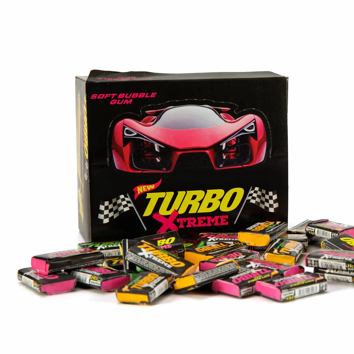 Guma do żucia Turbo Xtreme Miękkie Bubble Gum Retro upominków importowanych urodzin Słodycze (Full Box 100psc)