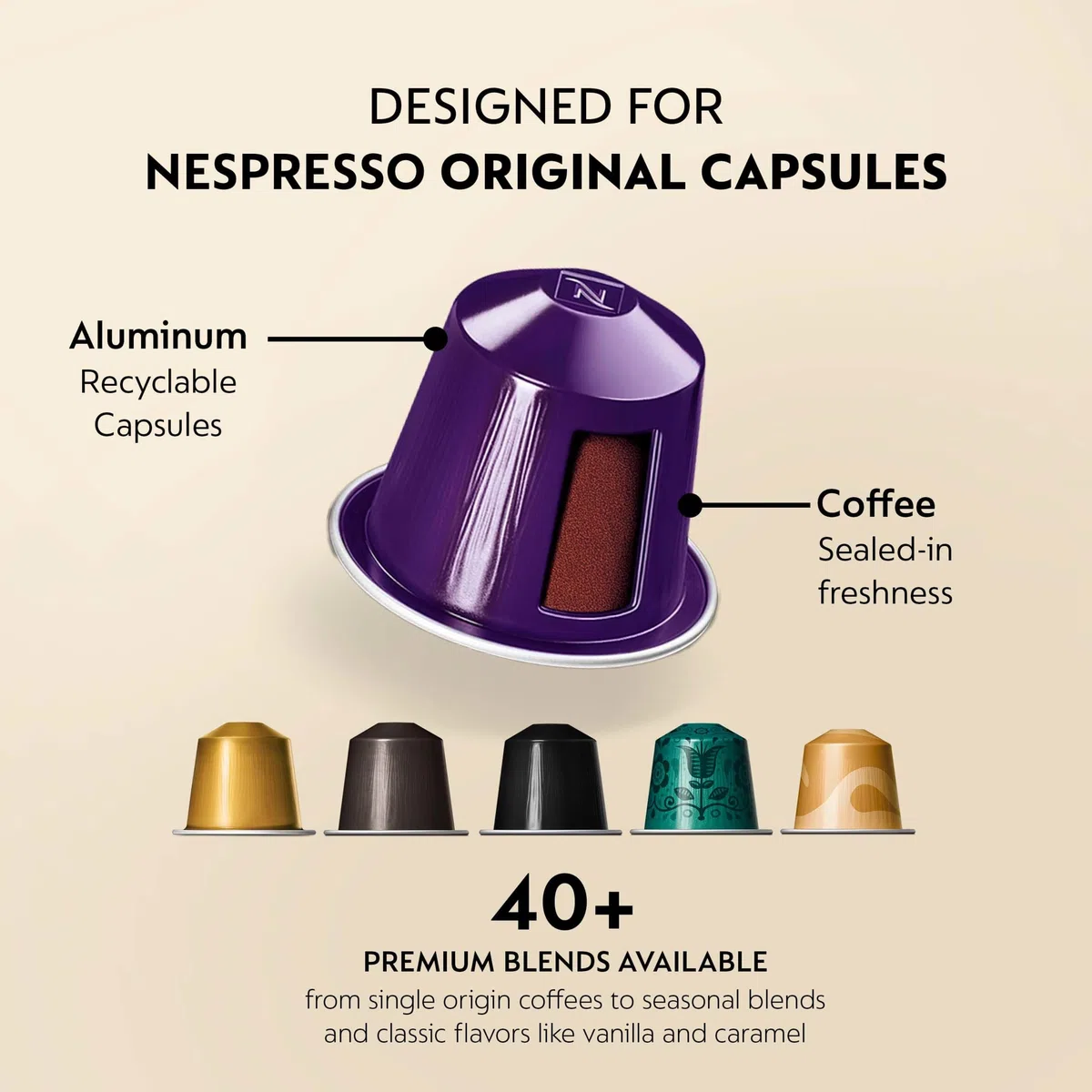 Nespresso Capsules Original Line, Livanto, średnia palona kawa espresso, 50 szt. kapsułek do kawy