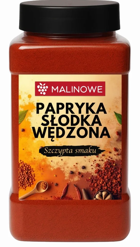 MALINOWE PAPRYKA SŁODKA WĘDZONA 600G SŁOIK Z DOZOWNIKIEM