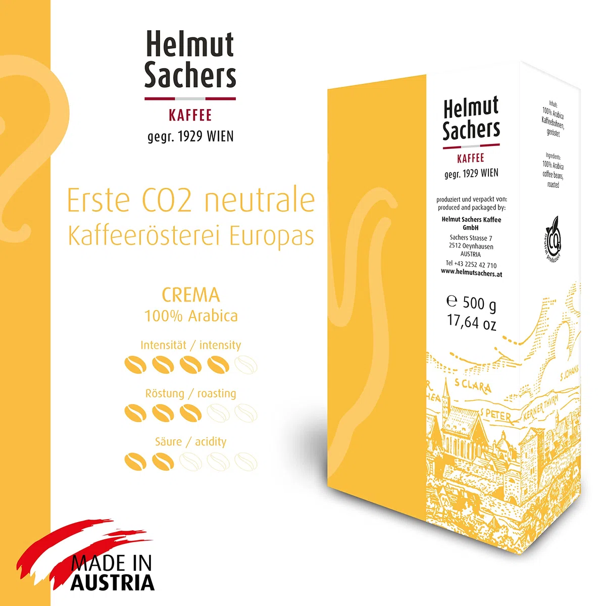 Helmut Sachers Kaffee Krem, mielony, 500 g