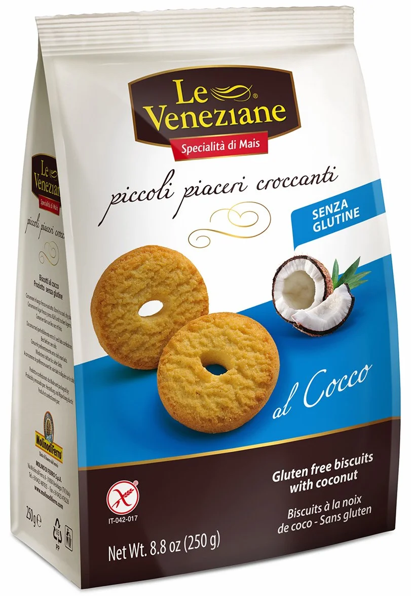 Ciasteczka bezglutenowe kokosowe włoskie kruche 250g Le Veneziane kruche