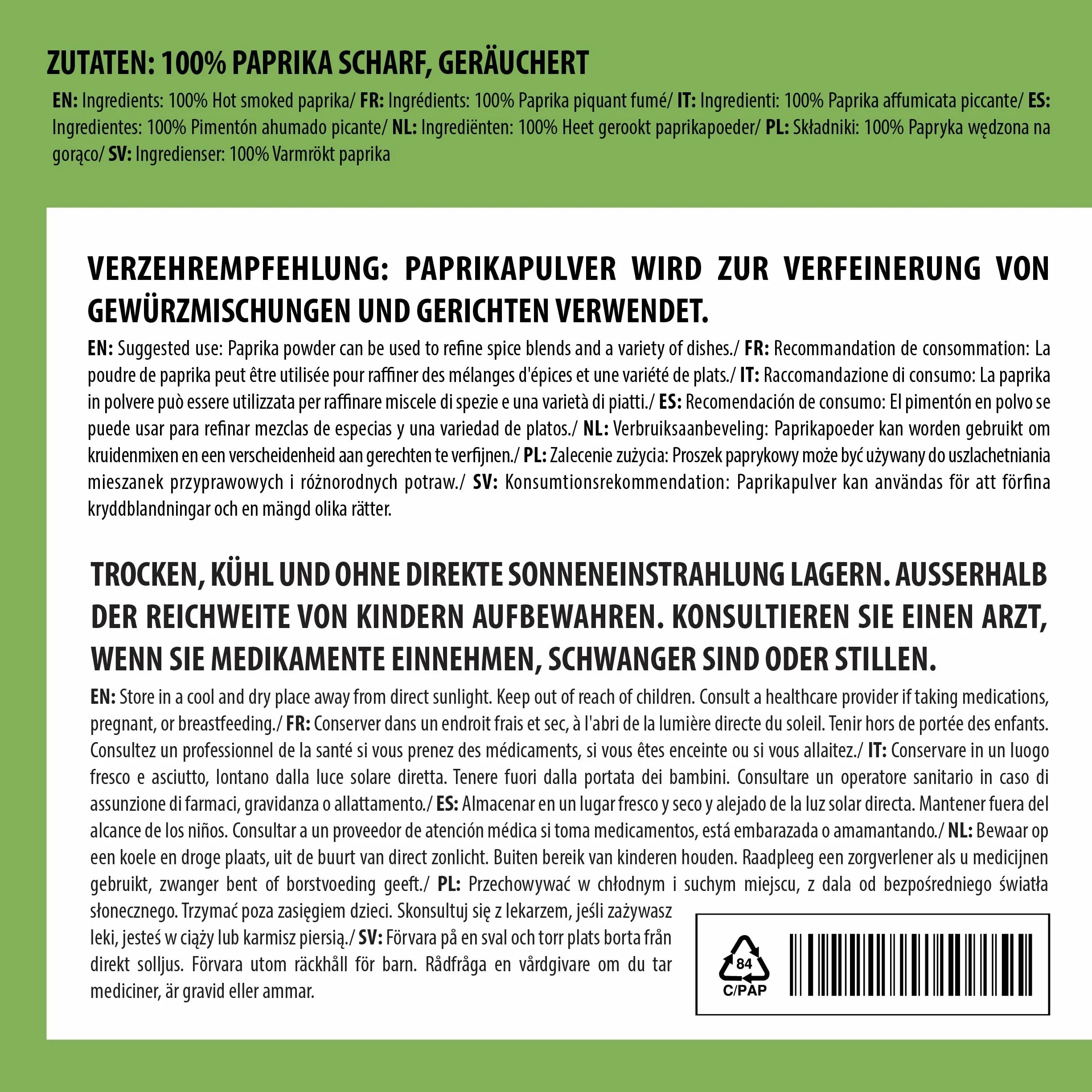 Alpi Nature Ostra Wędzona Papryka w Proszku 250g, Mielona Ostra Czerwona Papryka, Ostry Proszek Paprykowy