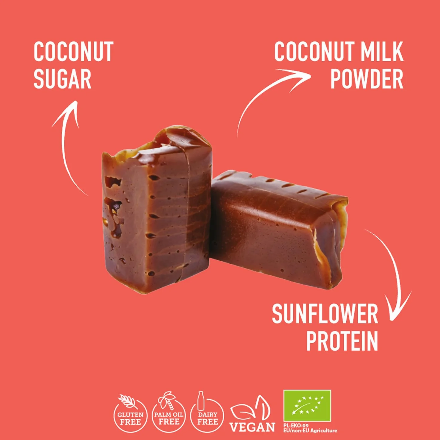 SUPER FUDGiO Ekologiczne cukierki - kawa wegańska i bezglutenowa - organiczne cukierki karmelowe bez oleju palmowego - z ekologicznym mlekiem kokosowym i cukrem kokosowym | 150 g