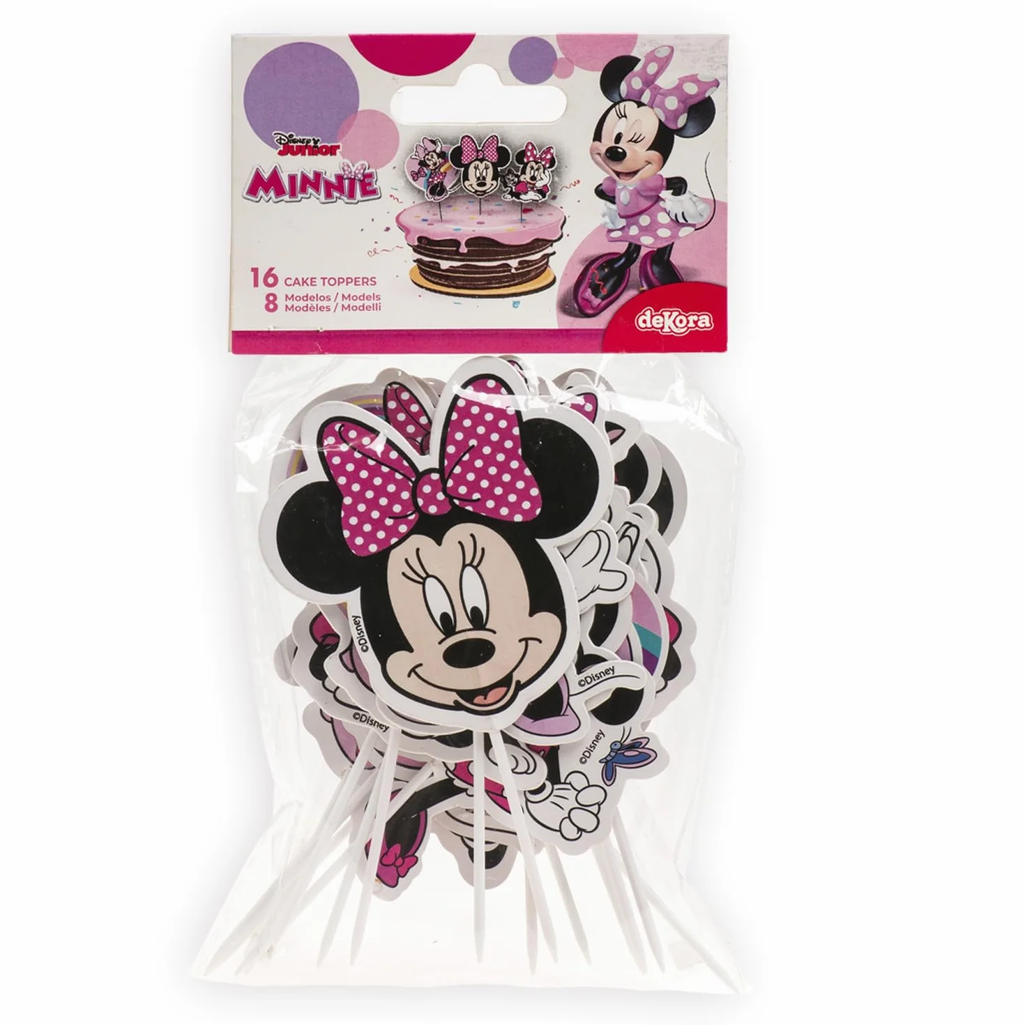 dekora - Zestaw do Robienia i Dekorowania Babeczek Myszki Minnie z Papieru - 8 Modeli 16 Jednostek