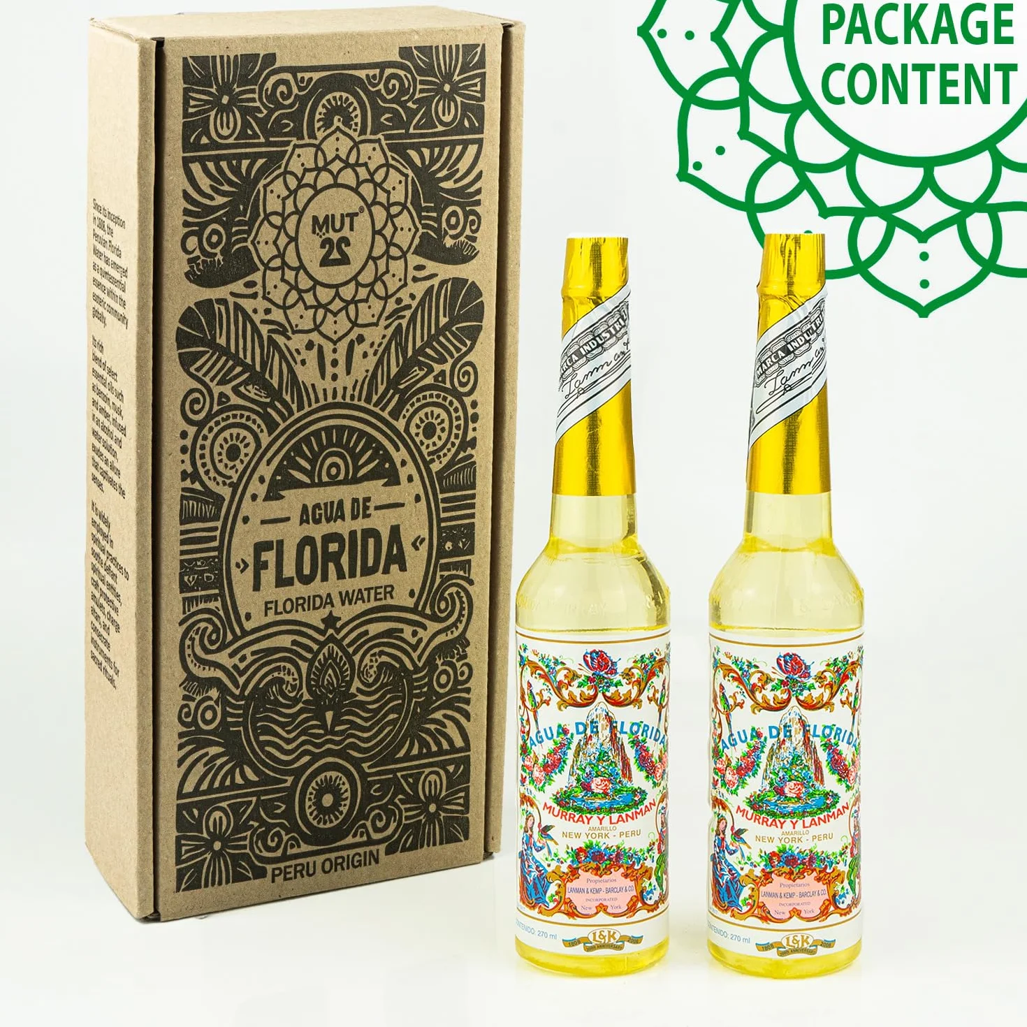 2 100% oryginalna woda z Peru Florida – butelki 270 ml do czyszczenia i ochrony duchowej