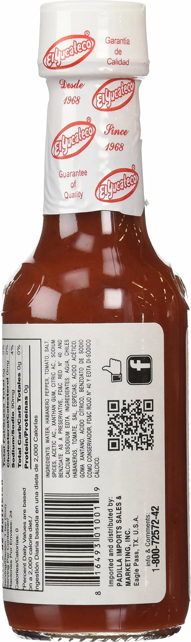 El Yucateco Salsa Picante de Red Chile Habanero Hot Sauce 120 ml ostry sos