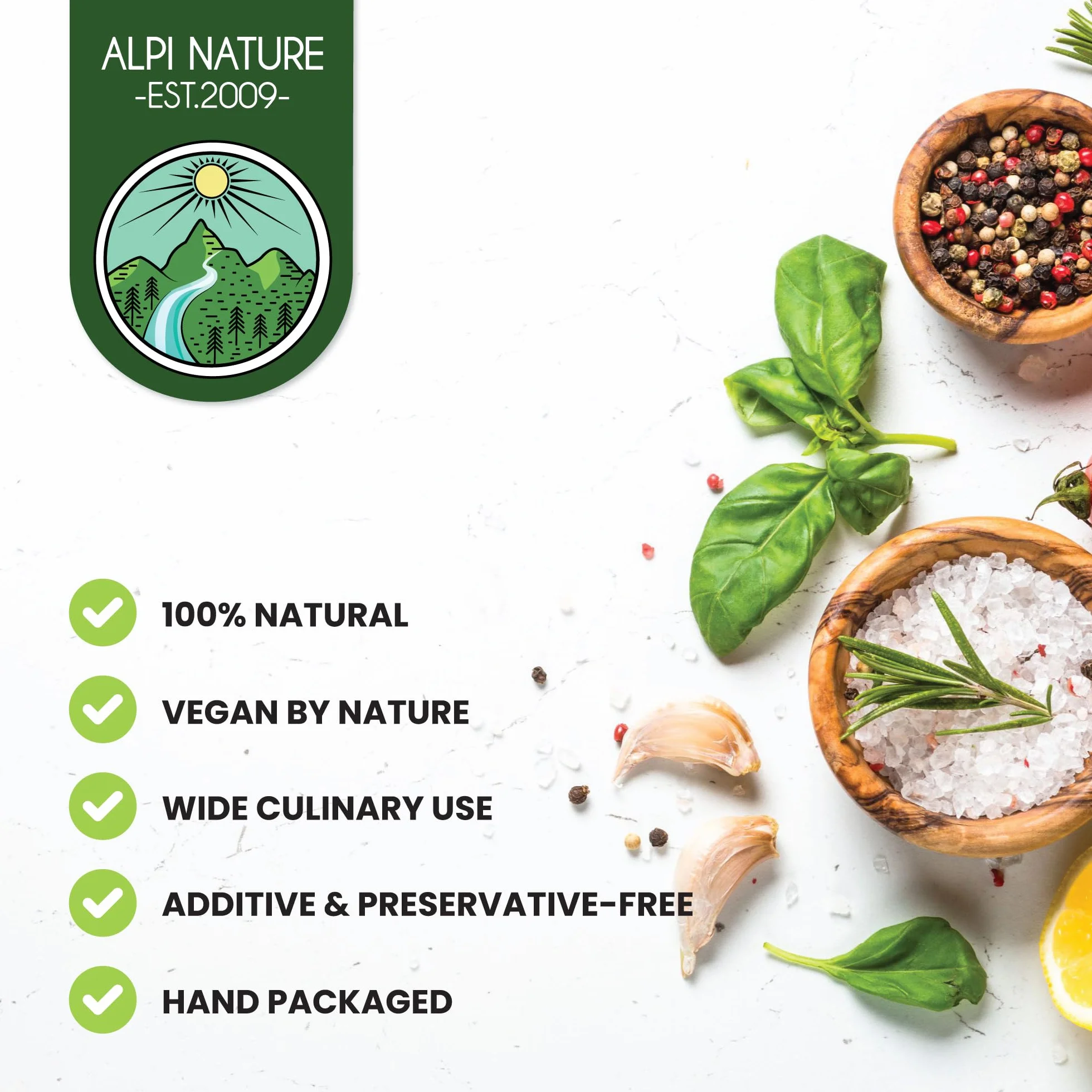 Alpi Nature Fleur de Sel Płatki Soli Morskiej 100g, Kryształki Soli Morskiej 0,5–2 mm z Afryki Południowej do Gotowania Gourmet