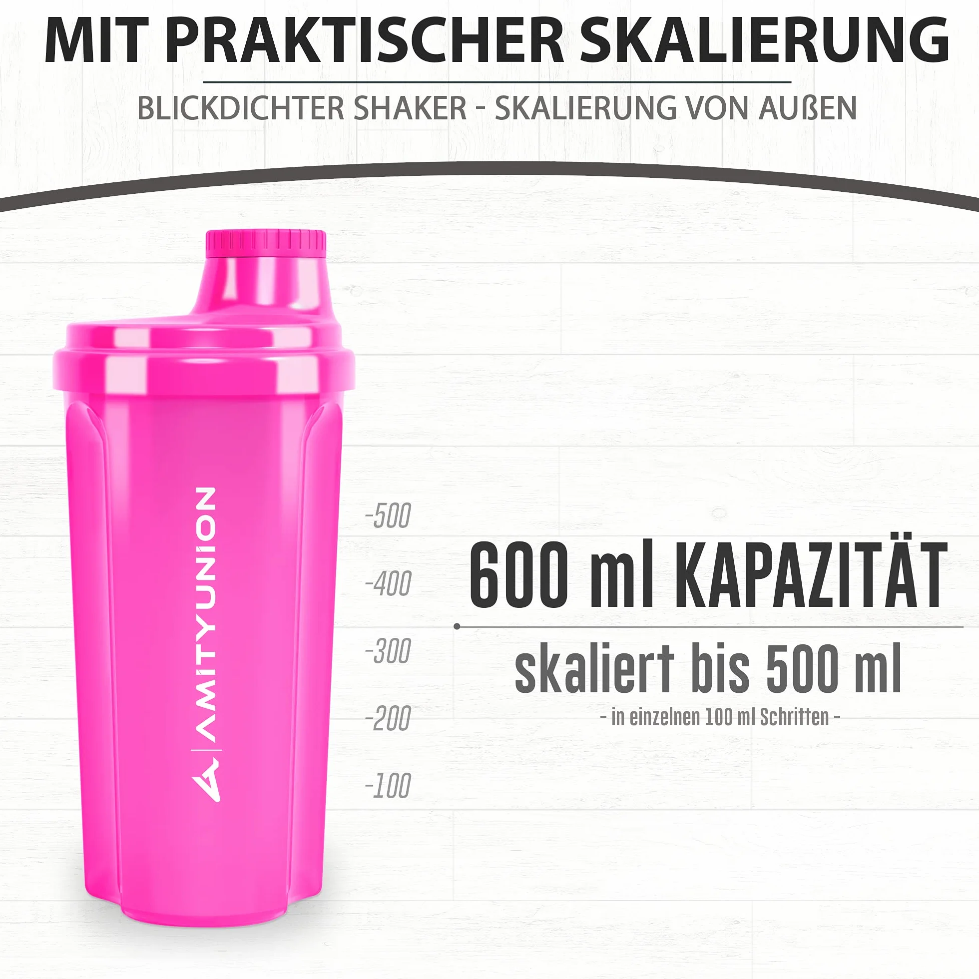 Heaven" shaker do białek białkowych 500 ml, zabezpieczony przed wyciekiem, bez BPA, z sitkiem i skalą, oryginalny - do kremowych serwatek w proszku z białkiem, shakesów, izolatów białkowych i