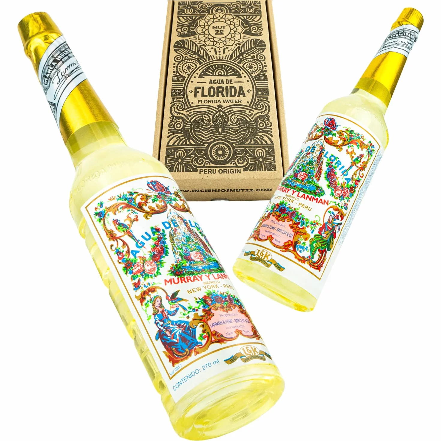 2 100% oryginalna woda z Peru Florida – butelki 270 ml do czyszczenia i ochrony duchowej