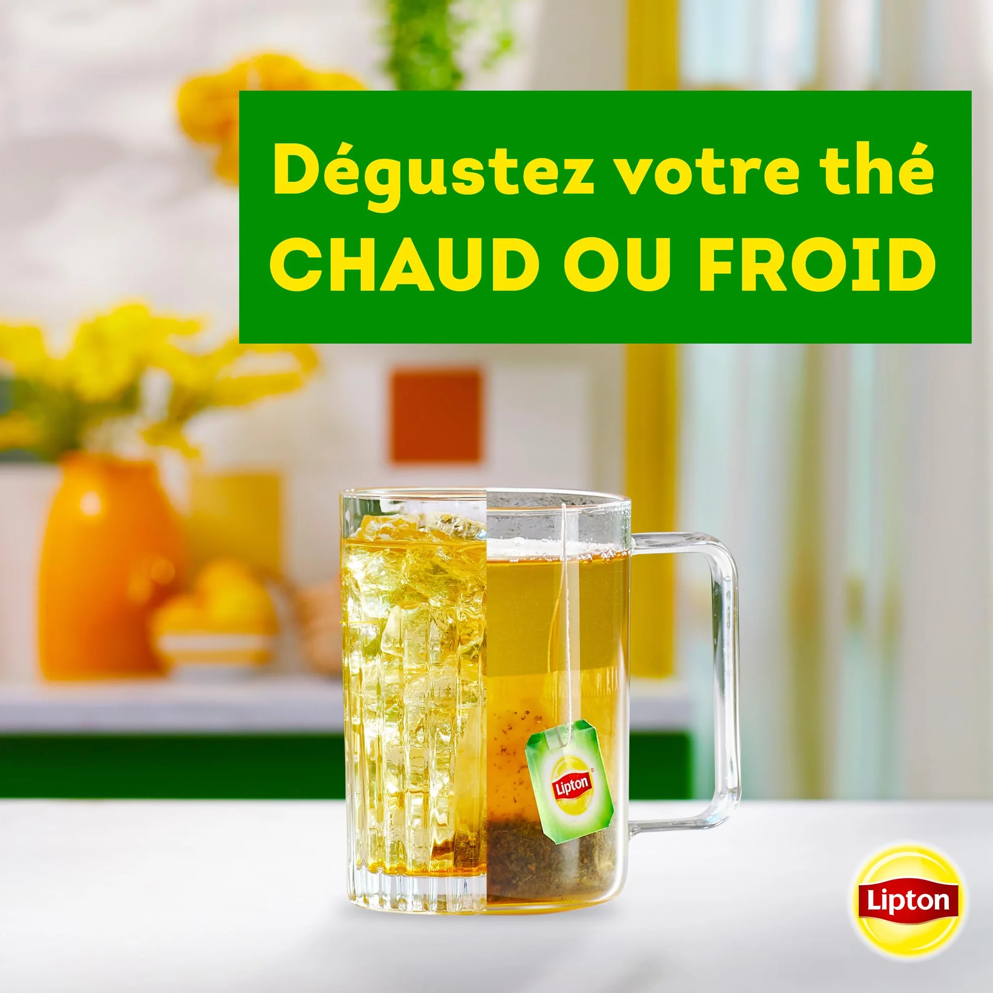 Lipton, Zielona herbata, aromatyzowana zielona herbata, napar na zimno lub na gorąco, smak grejpfruta i mandarynki, 100% naturalne składniki, 20 torebek piramidowych
