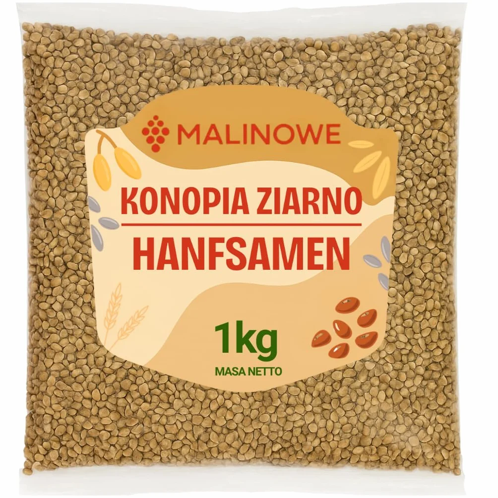 Malinowe KONOPIA ZIARNO NIEŁUSKANA 1kg Jakość Premium