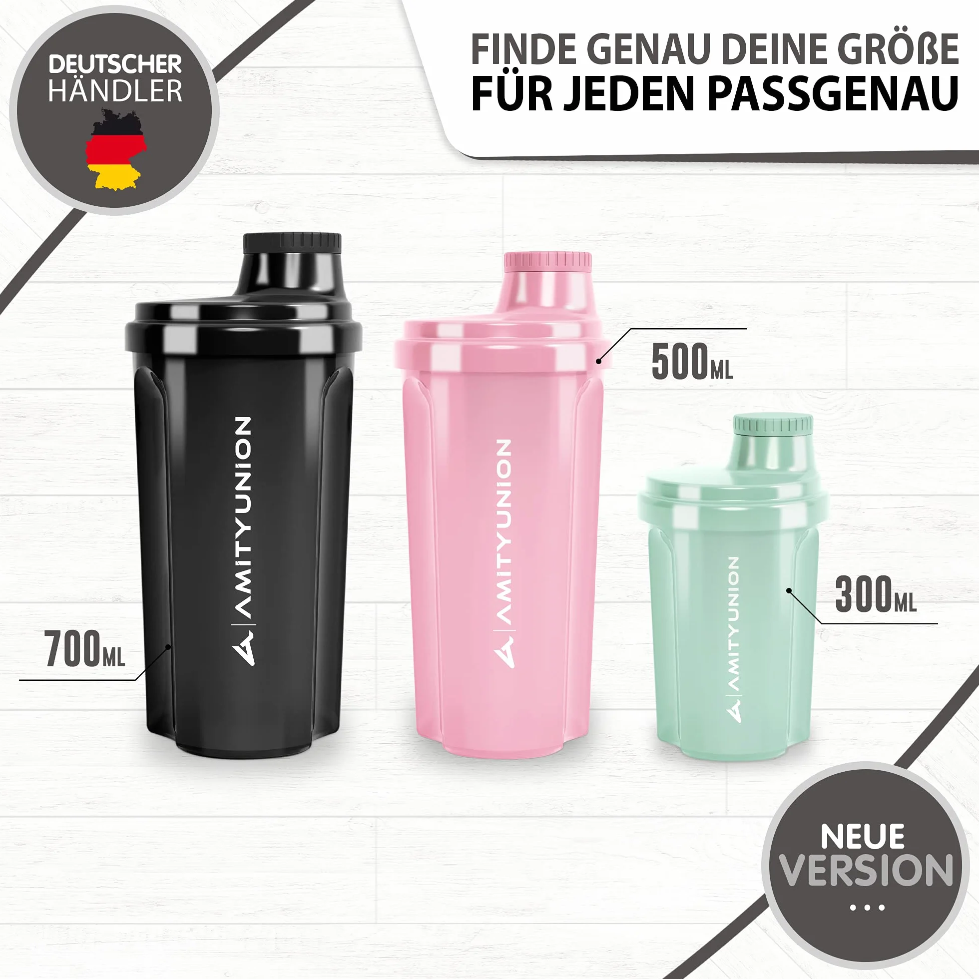 Heaven" shaker do białek białkowych 500 ml, zabezpieczony przed wyciekiem, bez BPA, z sitkiem i skalą, oryginalny - do kremowych serwatek w proszku z białkiem, shakesów, izolatów białkowych i