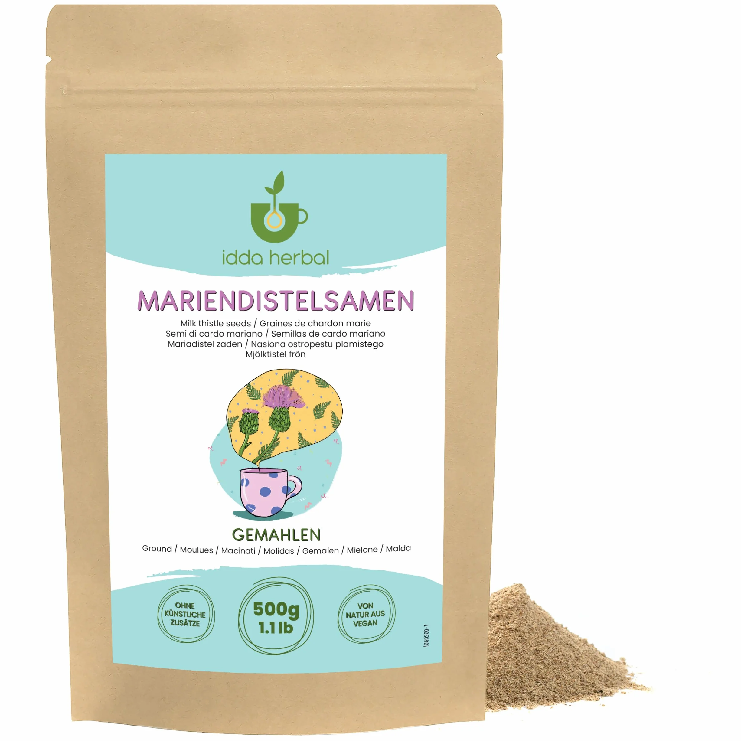 Proszek z Nasion Ostropestu Plamistego 500g, Mielone Nasiona Ostropestu, Proszek z Ostropestu