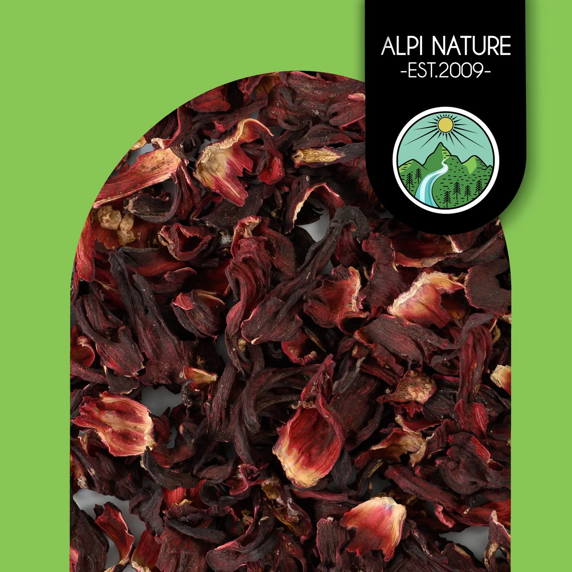 Alpi Nature Ekologiczna Herbata z Hibiskusa 250g, Suszone Całe Kwiaty Hibiskusa z Płatkami