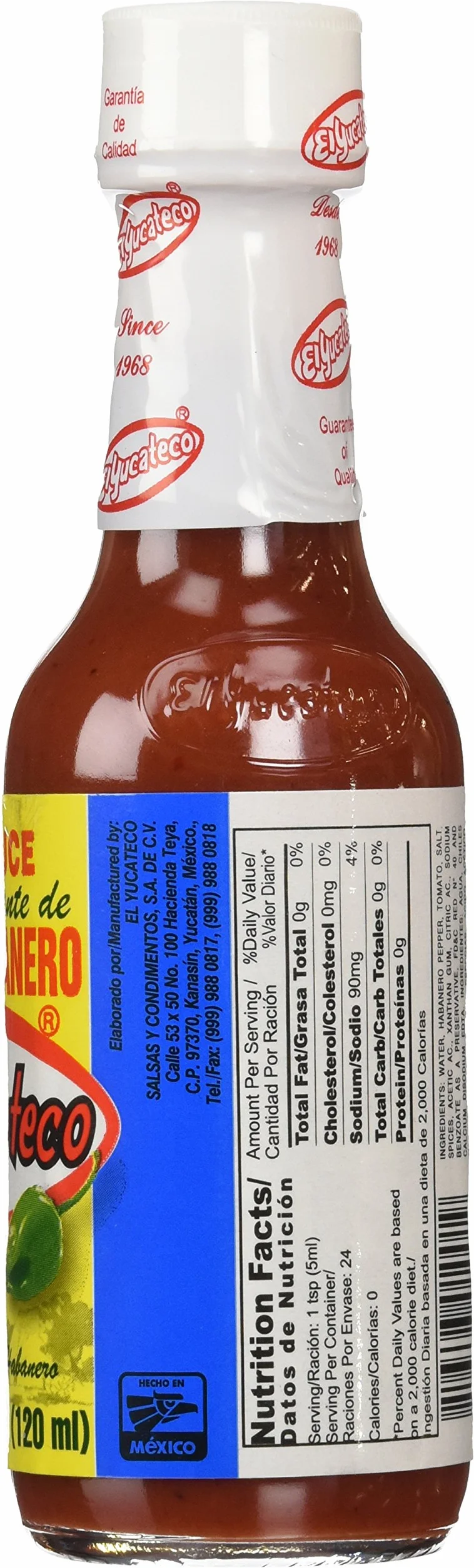 El Yucateco Salsa Picante de Red Chile Habanero Hot Sauce 120 ml ostry sos