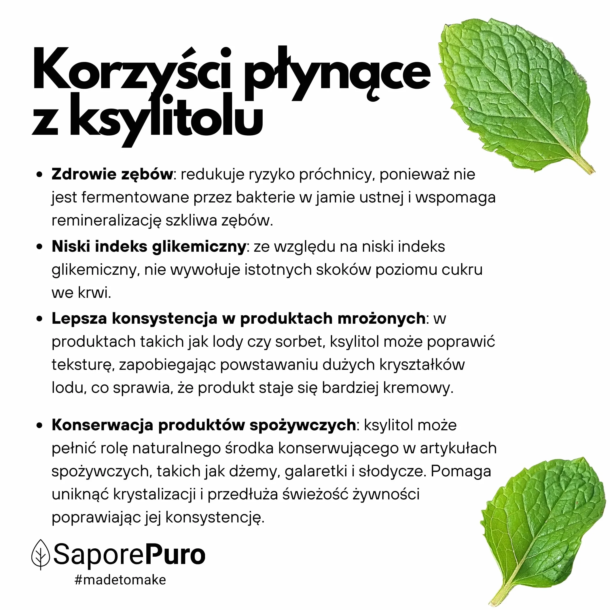 Saporepuro Naturalny KSYLITOL z brzozy 200 g - Naturalny zamiennik cukru - Idealny do deserów i napojów