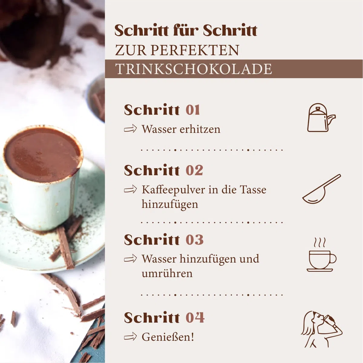 Hearts czekolada do picia, 5 x 1 kg lnstant Drinking Chocolate w proszku, łatwo rozpuszczalna, mleczna, kremowa, 5 sztuk, wystarcza na 400 filiżanek