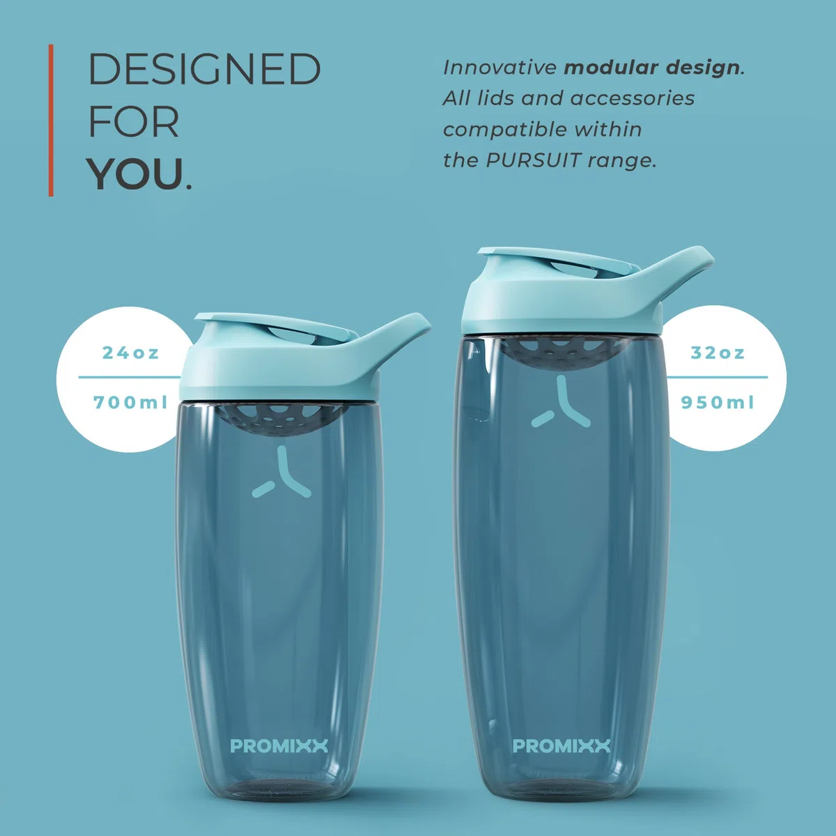 Promixx PURSUIT Protein Shaker Bottle New Edition – sportowe butelki premium na mieszanki białkowe i koktajle suplementowe, łatwe czyszczenie, trwały kubek proteinowy, 700 ml, ceramiczny biały