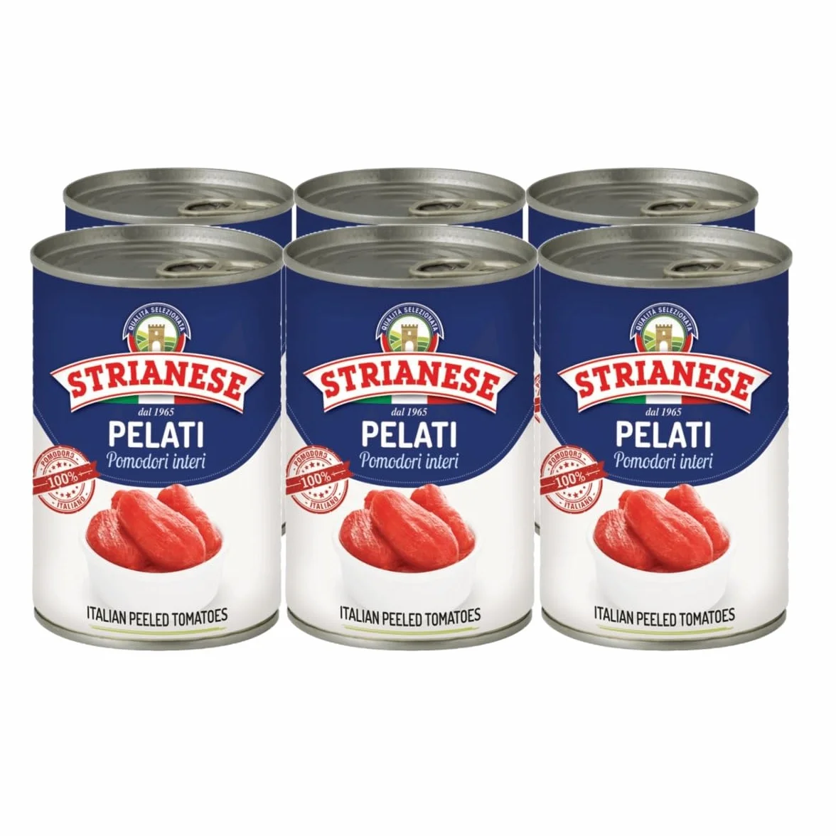 pomidory Strianese Pelati 400g całe obrane włoskie