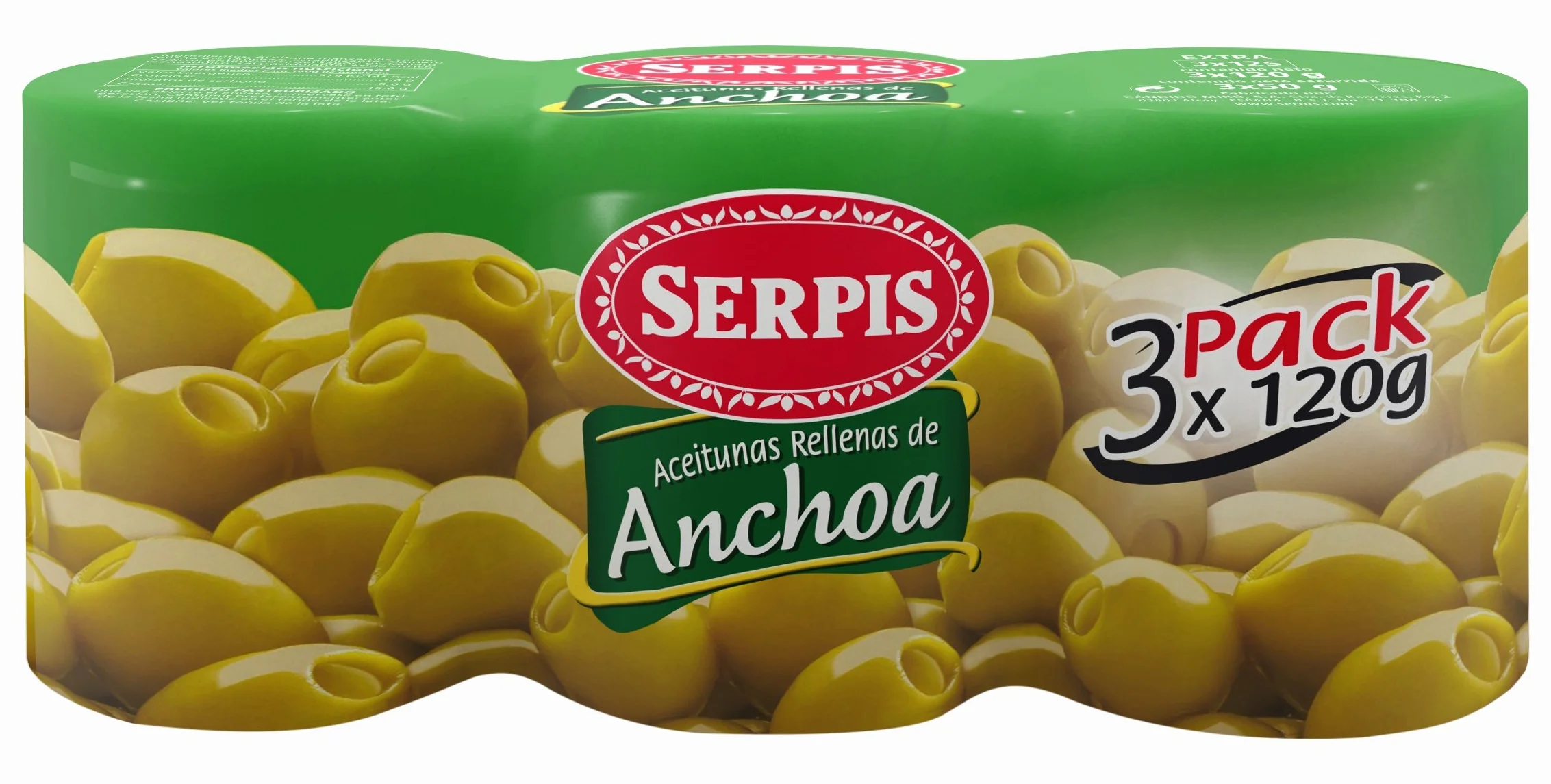 Serpis, Oliwki wypełnione Anchovis, 3 x 120 g