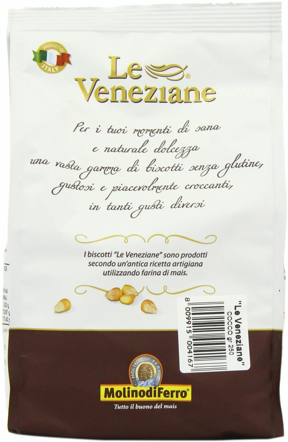 Ciasteczka bezglutenowe kokosowe włoskie kruche 250g Le Veneziane kruche