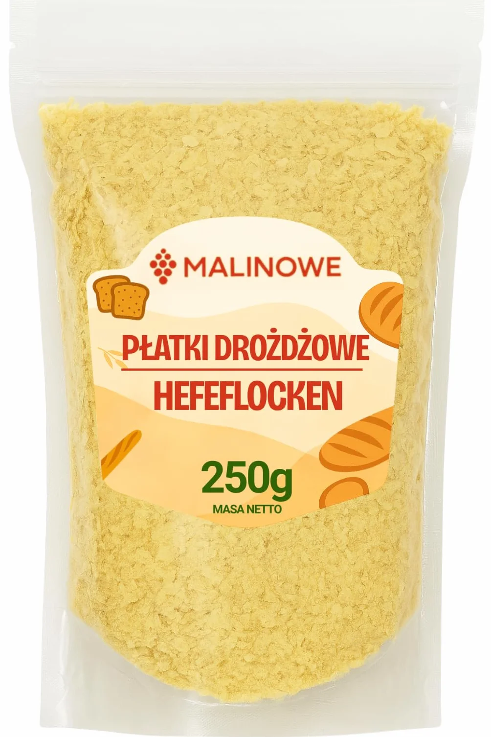 Malinowe PŁATKI DROŻDŻOWE 250g Drożdże Nieaktywne Trawienie