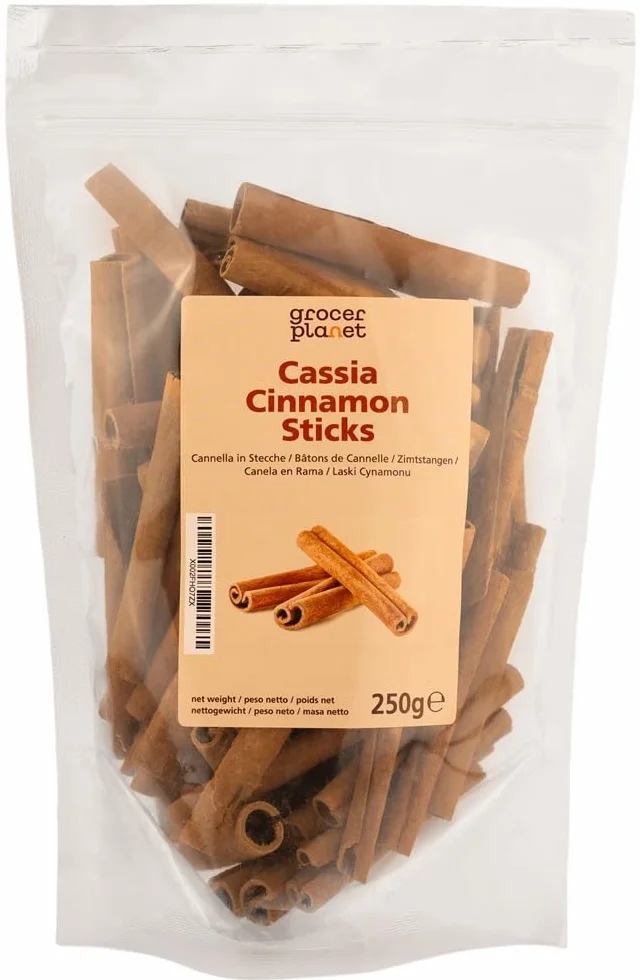 Grocer Planet - Laski Cynamonu (250g) | Laski Cynamonu Cassia 60 mm | Czysty i Naturalny | Około 75-77 na opakowanie