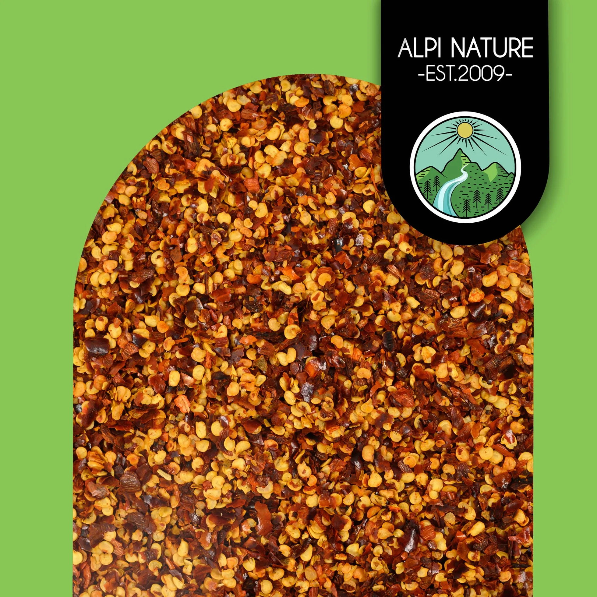 Alpi Nature Płatki Chili 250g, Suszone Papryczki Chili Capsicum Annuum, Ostre Płatki Chili do Gotowania
