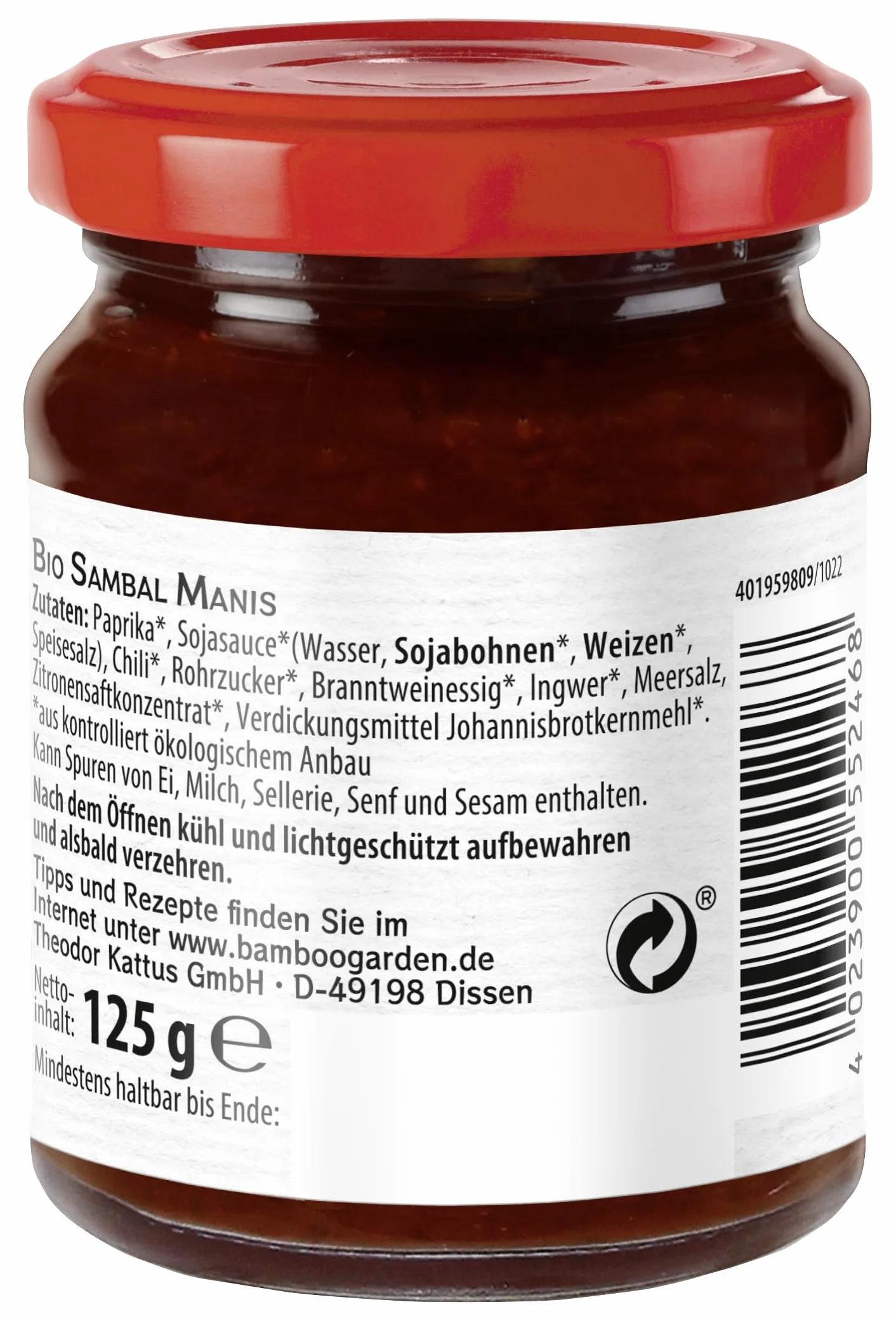 Bamboo Garden Bio Sambal Manis, 125 g