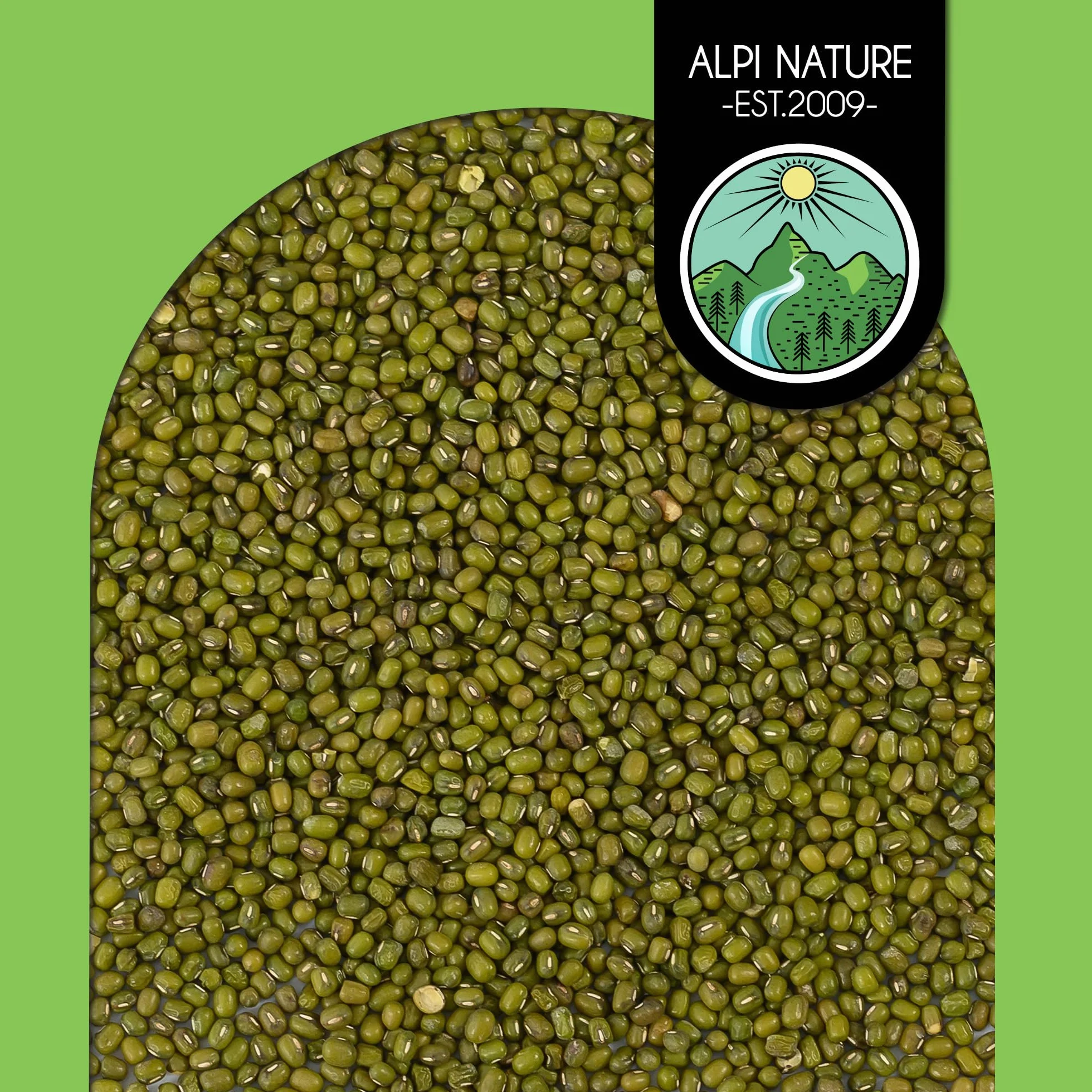Alpi Nature Fasola Mung 500g, Zielona Fasola Mung do Gotowania, Zup i Curry, Bezglutenowa
